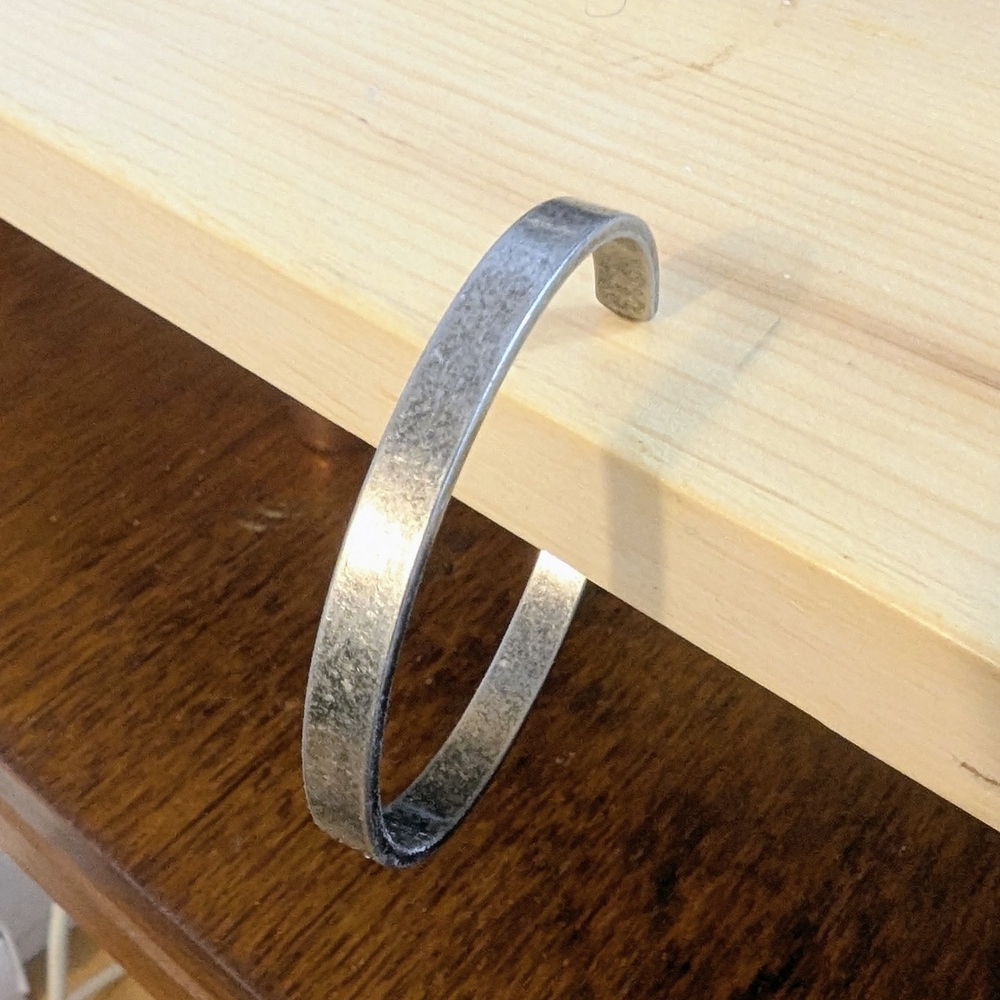 Source Unknown Textured Silver Men's Bracelet